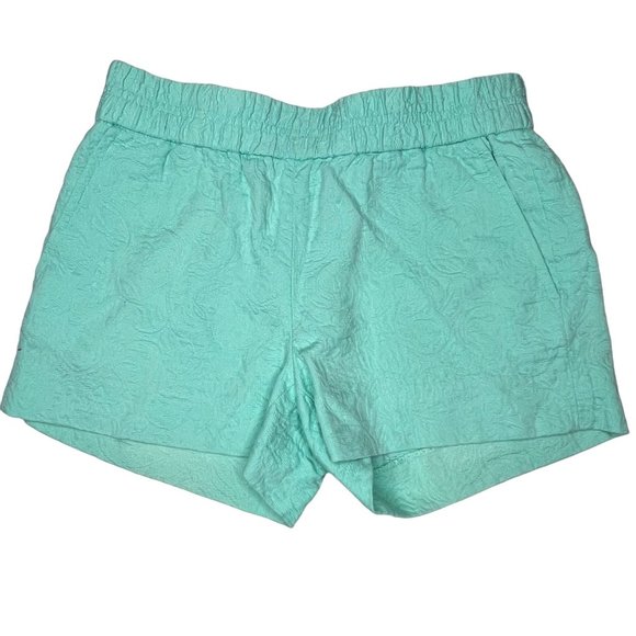 J. Crew Boardwalk Stitched Jacquard Turquoise and Salmon Shorts 2 for 1 - Picture 2 of 16
